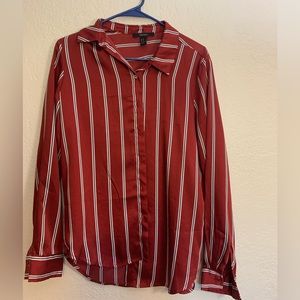 Forever21 Silk Plaid Long Sleeve - Medium
